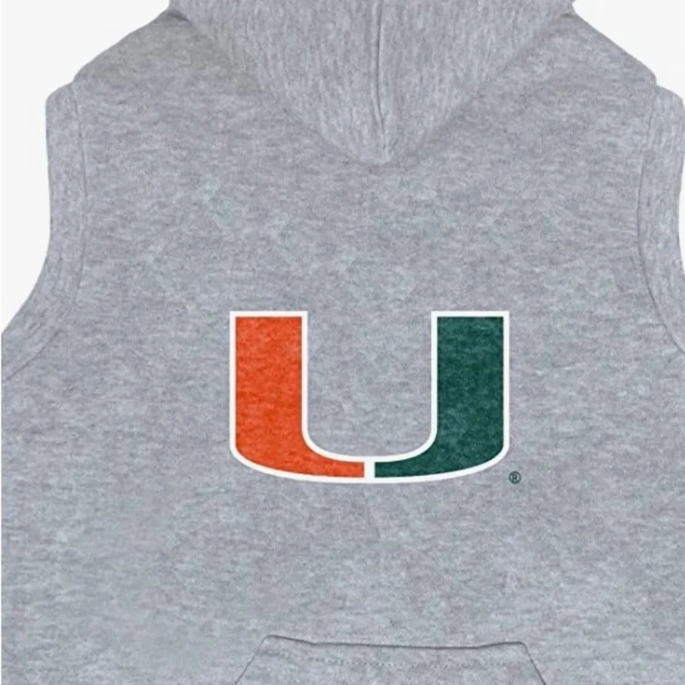 Hunter Gray Dog Hoodie with Red & Green 'U' Logo